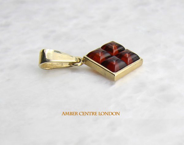 Italian Made Modern Elegant German Amber Pendant in 9ct solid Gold -GP0059 RRP£125!!!