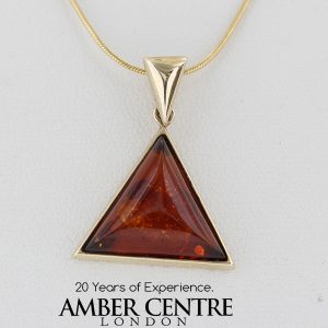 Italian Made Modern Elegant German Baltic Amber Pendant in 9ct solid Gold -GP0061 RRP£125!!!