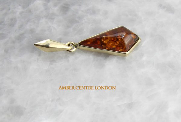 Italian Made Elegant German Amber Pendant in 9ct solid Gold -GP0064 RRP£125!!!