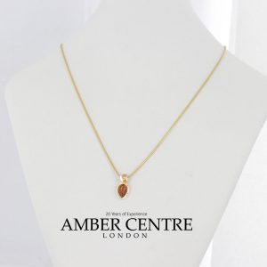 Italian Made Modern Elegant German Baltic Amber Pendant in 9ct Gold- GP0072 RRP£175!!!