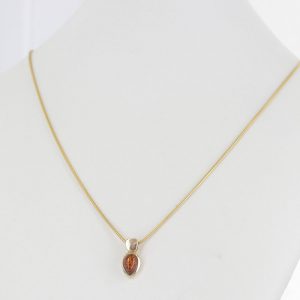 Italian Made Modern Elegant German Baltic Amber Pendant in 9ct Gold- GP0072 RRP£175!!!