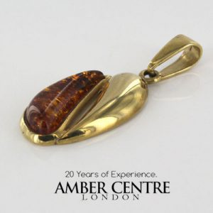Italian Handmade Elegant Baltic Amber Pendant in 9ct solid Gold -GP0079 RRP£145!!!