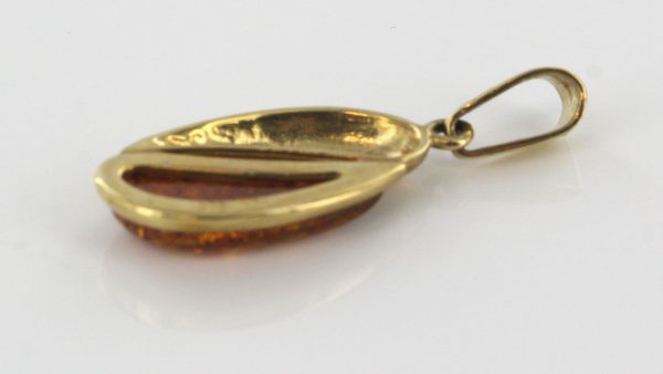 Italian Handmade Elegant Baltic Amber Pendant in 9ct solid Gold -GP0079 RRP£145!!!