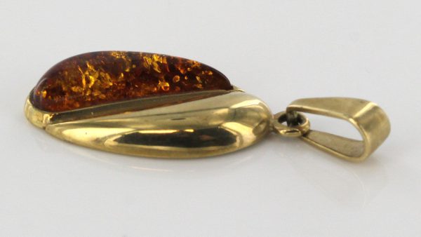 Italian Handmade Elegant Baltic Amber Pendant in 9ct solid Gold -GP0079 RRP£145!!!