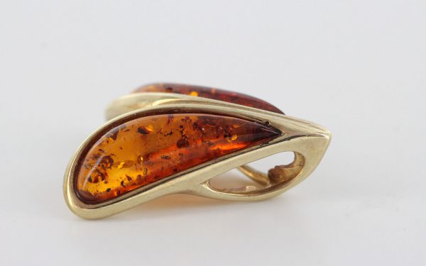 Italian Handmade Modern Elegant German Baltic Amber Pendant in 9ct solid Gold- GP0083 RRP£145!!!