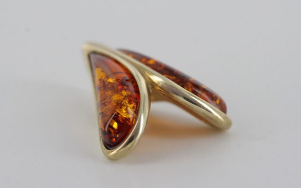 Italian Handmade Modern Elegant German Baltic Amber Pendant in 9ct solid Gold- GP0083 RRP£145!!!