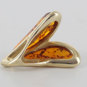 Italian Handmade Modern Elegant German Baltic Amber Pendant in 9ct solid Gold- GP0083 RRP£145!!!