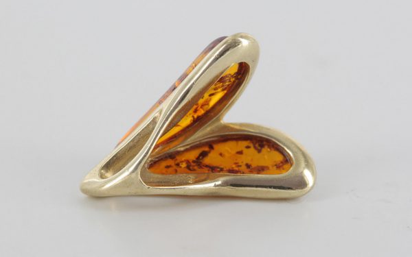 Italian Handmade Modern Elegant German Baltic Amber Pendant in 9ct solid Gold- GP0083 RRP£145!!!