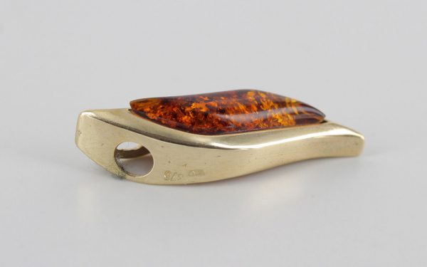 Italian Made Leaf Shaped German Amber Pendant in 9ct solid Gold-GP0084 RRP£175!!!
