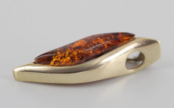 Italian Made Leaf Shaped German Amber Pendant in 9ct solid Gold-GP0084 RRP£175!!!