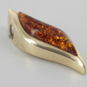 Italian Made Leaf Shaped German Amber Pendant in 9ct solid Gold-GP0084 RRP£175!!!