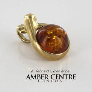 Italian Handmade Elegant Modern Baltic Amber Pendant in 9ct Gold - GP0085 RRP£95!!!