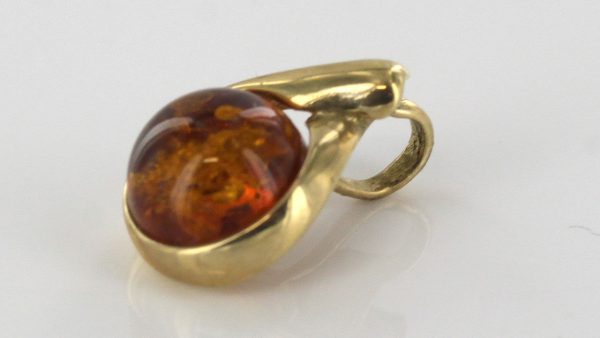 Italian Handmade Elegant Modern Baltic Amber Pendant in 9ct Gold - GP0085 RRP£95!!!