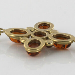 Italian Handmade German Baltic Amber Cross Pendant in 9ct solid Gold -GP0089 RRP£425!!!