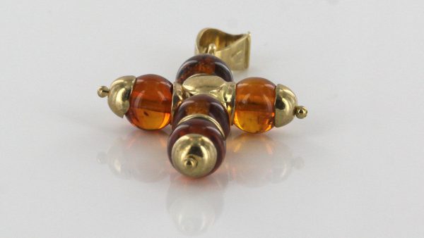 Italian Made Elegant German Baltic Amber Cross Pendant in 14ct Gold -GP0094 RRP£395!!!