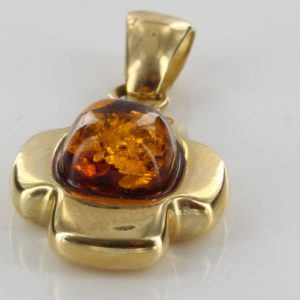 Italian Handmade Elegant German Baltic Amber Cross Pendant in 14ct Gold - GP0095 RRP£325!!!