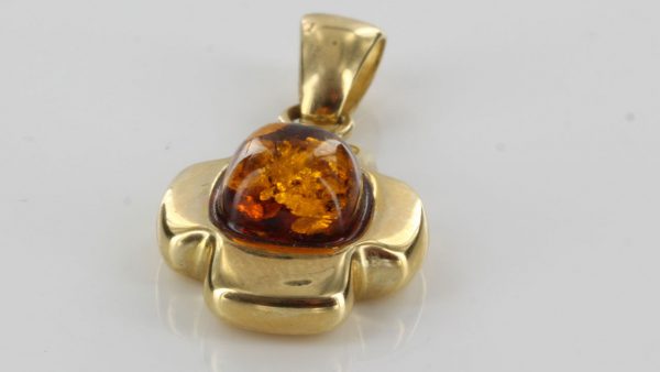 Italian Handmade Elegant German Baltic Amber Cross Pendant in 14ct Gold - GP0095 RRP£325!!!