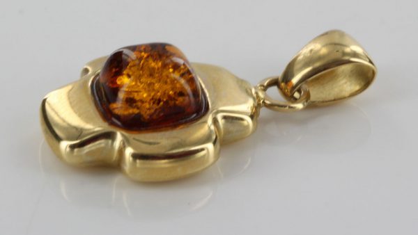 Italian Handmade Elegant German Baltic Amber Cross Pendant in 14ct Gold - GP0095 RRP£325!!!