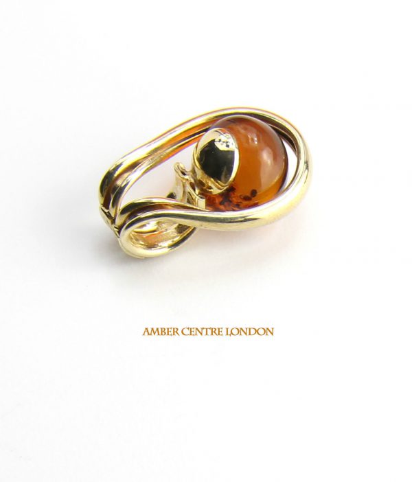 Italian Handmade Modern Elegant Amber Pendant in 9ct solid Gold -GP0096 RRP£125!!!