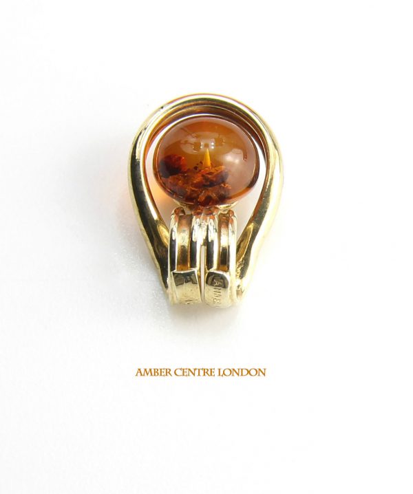 Italian Handmade Modern Elegant Amber Pendant in 9ct solid Gold -GP0096 RRP£125!!!