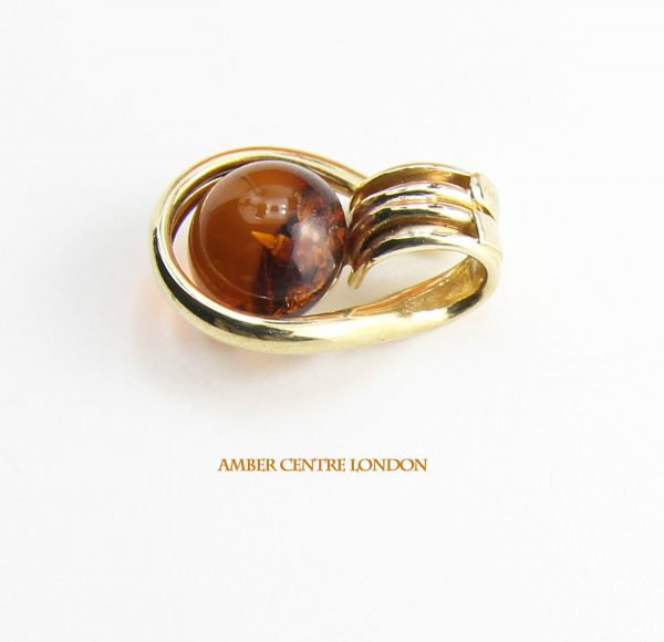 Italian Handmade Modern Elegant Amber Pendant in 9ct solid Gold -GP0096 RRP£125!!!