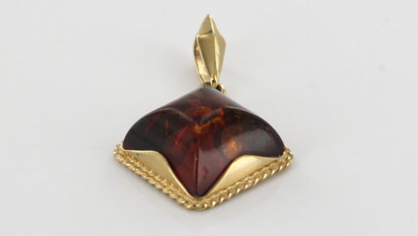 Italian Handmade Classic Elegant Baltic Amber Pendant in 9ct solid Gold - GP0097 RRP£175!!