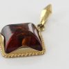 Italian Handmade Classic Elegant Baltic Amber Pendant in 9ct solid Gold - GP0097 RRP£175!!
