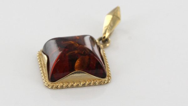Italian Handmade Classic Elegant Baltic Amber Pendant in 9ct solid Gold - GP0097 RRP£175!!