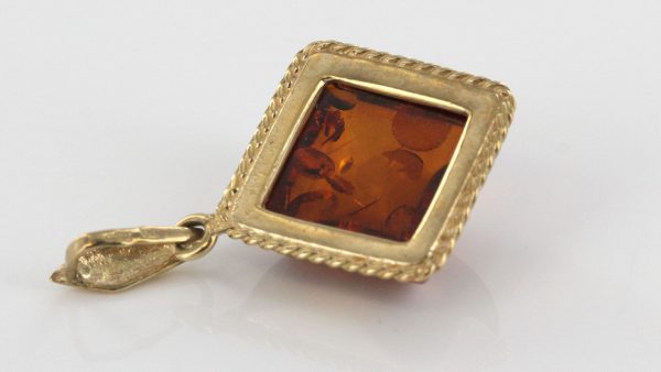 Italian Handmade Classic Elegant Baltic Amber Pendant in 9ct solid Gold - GP0097 RRP£175!!