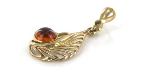 Italian Handmade Elegant German Baltic Amber Pendant in 9ct Gold -GP0099 RRP£175!!!