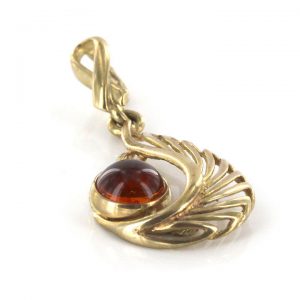 Italian Handmade Elegant German Baltic Amber Pendant in 9ct Gold -GP0099 RRP£175!!!