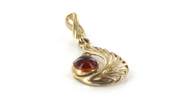 Italian Handmade Elegant German Baltic Amber Pendant in 9ct Gold -GP0099 RRP£175!!!