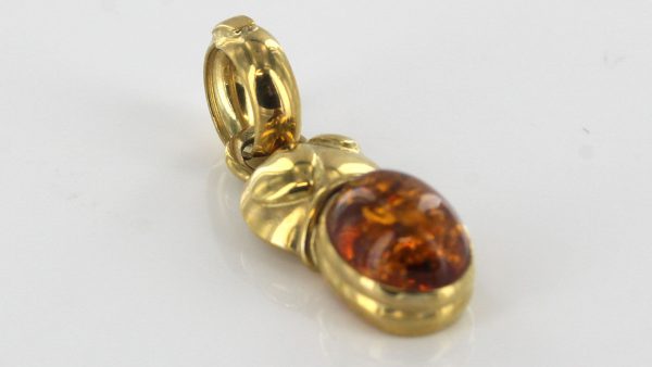 Italian Made Elegant "Love" Baltic Amber Pendant in 9ct solid Gold -GP0100 RRP£175!!!