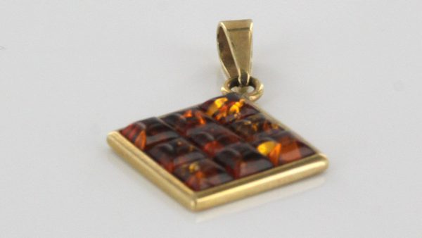 Italian Made Modern Elegant German Baltic Amber Pendant in 9ct Gold - GP0101 RRP£175!!!