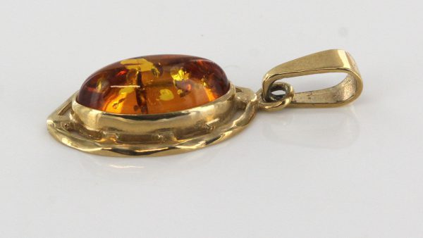 Italian Made Classic Elegant German Baltic Amber Pendant in 9ct solid Gold GP0102 RRP£145!!!