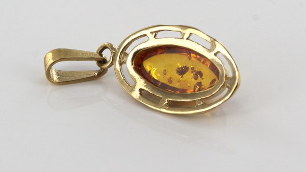 Italian Made Classic Elegant German Baltic Amber Pendant in 9ct solid Gold GP0102 RRP£145!!!