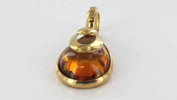 Italian Handmade Modern Elegant Baltic Amber Pendant in 9ct Gold -GP0103 RRP£175!!!