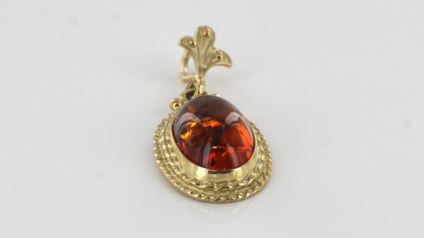 Italian Made Elegant German Baltic Amber Pendant in 9ct solid Gold -GP0104 RRP£145!!!