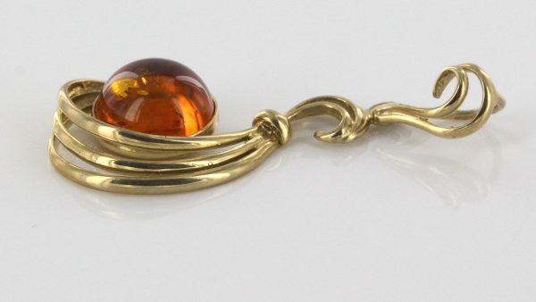 Italian Made Classic Elegant German Baltic Amber Pendant in 9ct Gold -GP0111 RRP£275!!!