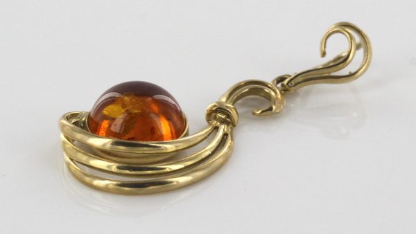 Italian Made Classic Elegant German Baltic Amber Pendant in 9ct Gold -GP0111 RRP£275!!!