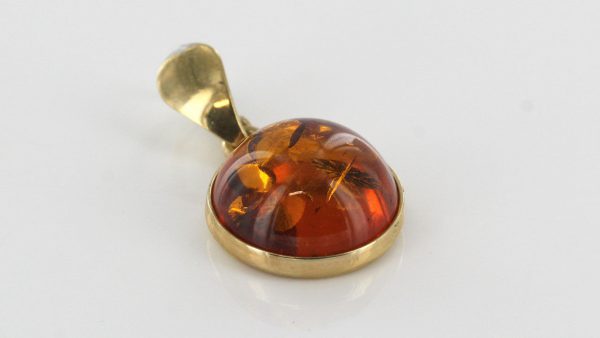 Italian Handmade Classic Elegant German Baltic Amber Pendant in 9ct solid Gold -GP0113 RRP£125!!