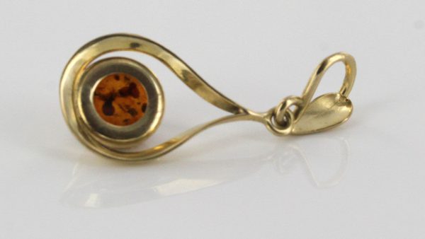 Italian Handmade Elegant German Baltic Amber Pendant in 9ct solid Gold -GP0115 RRP£165!!!