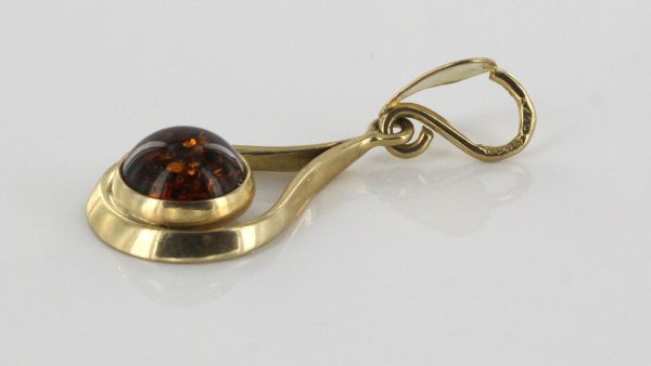 Italian Handmade Elegant German Baltic Amber Pendant in 9ct solid Gold -GP0115 RRP£165!!!