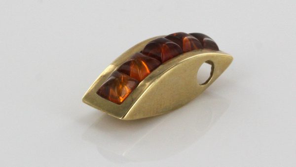 Italian Made Elegant Modern German Baltic Amber Pendant in 9ct Gold -GP0116 RRP£275!!!