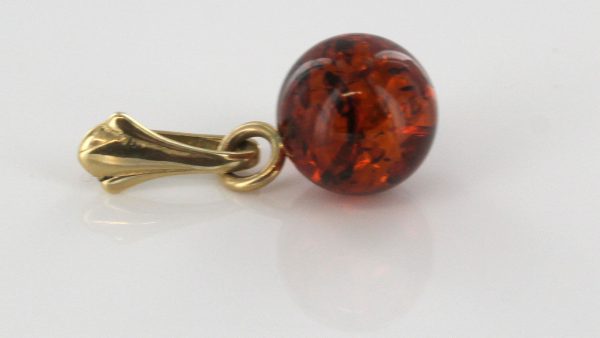 Italian Handmade German Baltic Amber Pendant in 9ct Gold -GP0117S RRP£95!!!