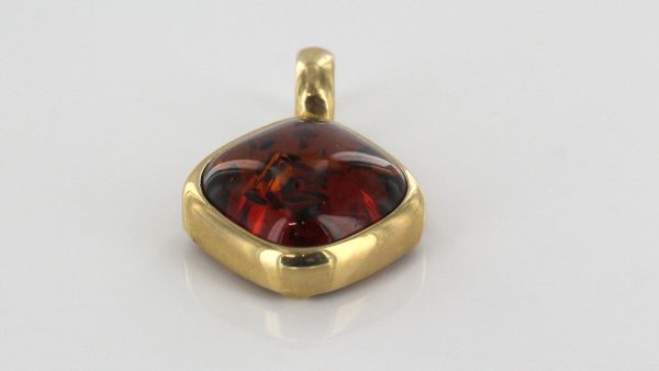 Italian Made Modern Elegant German Baltic Amber Pendant in 9ct Gold -GP0118 RRP£145!!!