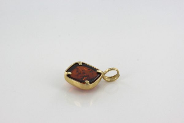 Italian Made Modern Elegant German Baltic Amber Pendant in 9ct Gold -GP0118 RRP£145!!!