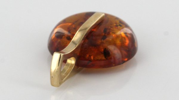 Italian Made Elegant Modern Baltic Amber Pendant in 9ct Gold -GP0121 RRP£195!!!