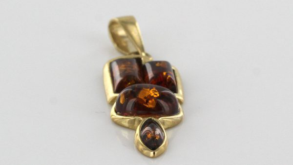 Italian Made Modern Elegant German Baltic Amber Pendant in 9ct Gold -GP0125 RRP£195!!!