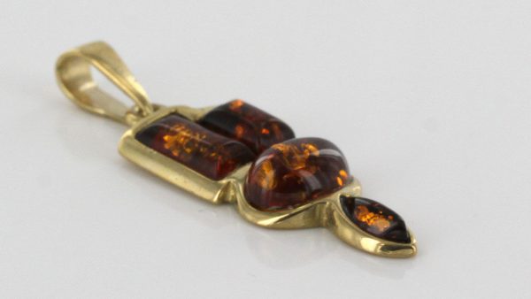 Italian Made Modern Elegant German Baltic Amber Pendant in 9ct Gold -GP0125 RRP£195!!!